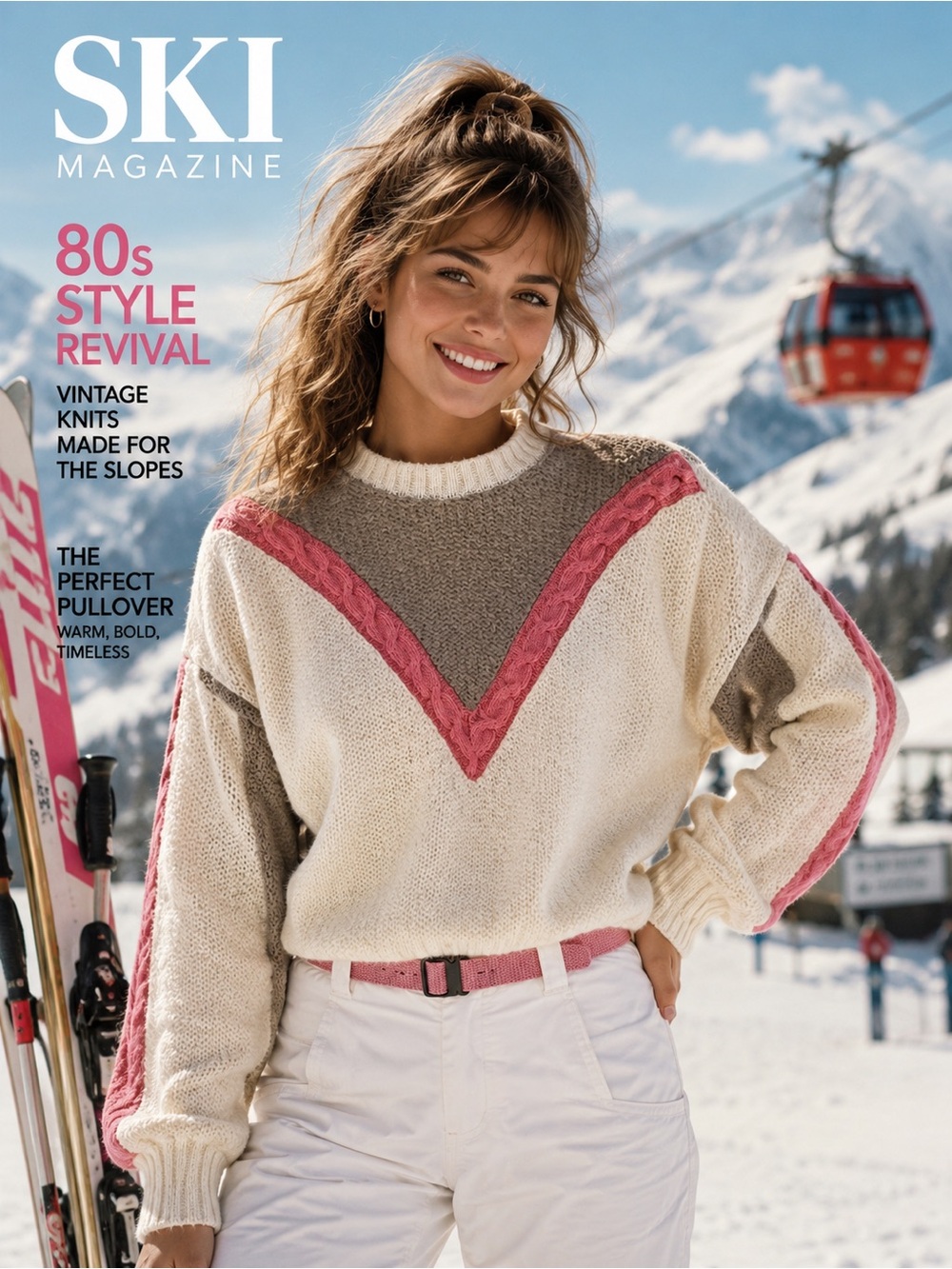 Bogner 1980s Vintage ski pullover sweater, oversized Size S, colorblock